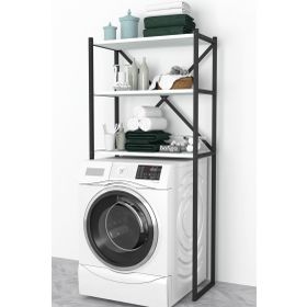 Bofigo 3 Raflı Beyaz Banyo Çamaşır Makinası Üstü Düzenleyici Metal Raf