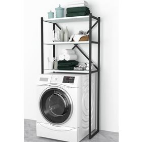 Bofigo 3 Raflı Beyaz Banyo Çamaşır Makinası Üstü Düzenleyici Metal Raf