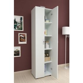 Bofigo 5 Raflı 2 Kapaklı Beyaz Çok Amaçlı Mutfak Banyo Dolabı