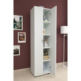 Bofigo 5 Raflı 2 Kapaklı Beyaz Çok Amaçlı Mutfak Banyo Dolabı