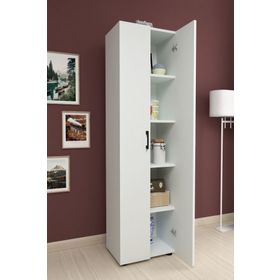 Bofigo 5 Raflı 2 Kapaklı Beyaz Çok Amaçlı Mutfak Banyo Dolabı