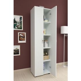 Bofigo 5 Raflı 2 Kapaklı Beyaz Çok Amaçlı Mutfak Banyo Dolabı