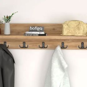 Bofigo 80 cm Çam Duvar Elbise Askısı Portmanto