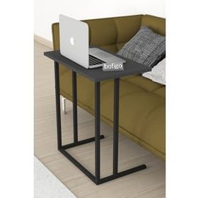 Bofigo Antrasit Metal Ayaklı Kahvaltı Çalışma Masası Laptop Sehpası
