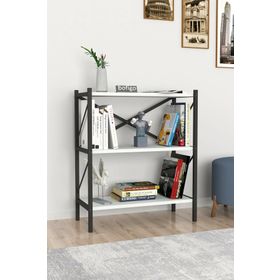 Bofigo Beyaz 3 Raflı Dekoratif Metal Kitaplık