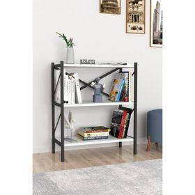 Bofigo Beyaz 3 Raflı Dekoratif Metal Kitaplık