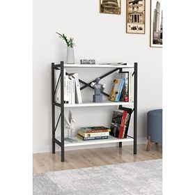Bofigo Beyaz 3 Raflı Dekoratif Metal Kitaplık