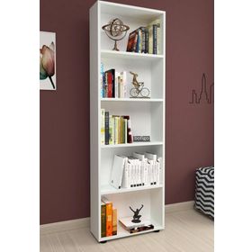 Bofigo Beyaz 5 Raflı Dekoratif Modern Kitaplık