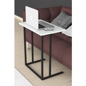 Bofigo Beyaz Metal Ayaklı Kahvaltı Çalışma Masası Laptop Sehpası