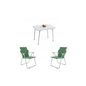 Bofigo BFGBM+2S 2+1 Yeşil 60X80 cm Masa Sandalye Kamp Seti