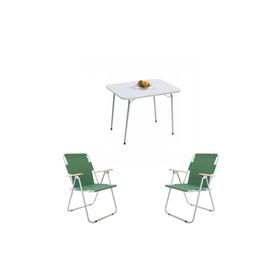 Bofigo BFGBM+2S 2+1 Yeşil 60X80 cm Masa Sandalye Kamp Seti