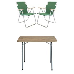 Bofigo BFGBM+2S 2+1 Yeşil 60X80 cm Masa Sandalye Kamp Seti