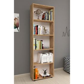 Bofigo Çam 5 Raflı Dekoratif Modern Kitaplık