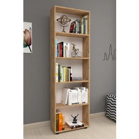 Bofigo Çam 5 Raflı Dekoratif Modern Kitaplık