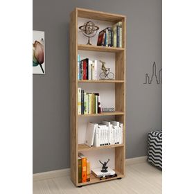 Bofigo Çam 5 Raflı Dekoratif Modern Kitaplık
