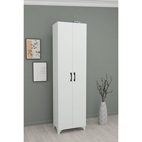 Bofigo Cemre 8 Raflı Çok Amaçlı Beyaz Dolap