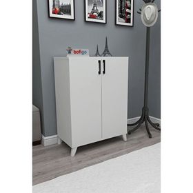 Bofigo Ceren 4 Raflı 2 Kapaklı Beyaz Ayakkabılık