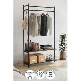 Bofigo Konfeksiyon Askısı Elbise Raflı Jüpiter Antrasit Ayaklı Askılık