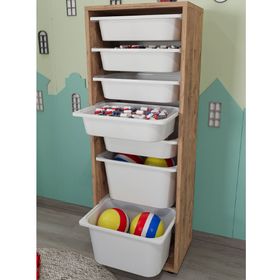 Bofigo Pera Çam 7 Sepetli Oyuncak Dolabı