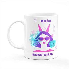 Boğa Burcu Baskılı Seramik Kupa Bardak