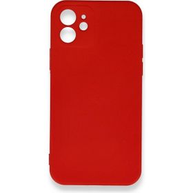 Bol Çeşit iPhone 12 Nano İçi Kadife Kırmızı Silikon Kılıf