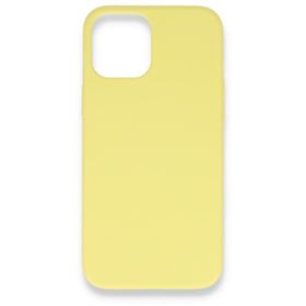 Bol Çeşit iPhone 12 Nano İçi Kadife Sarı Silikon Kılıf