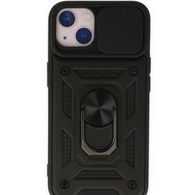 Bol Çeşit iPhone 14 Pars Lens Yüzüklü Siyah Silikon Kılıf