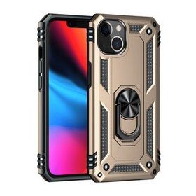 Bol Çeşit iPhone 14 Plus Sofya Yüzüklü Gold Silikon Kapak Kılıf