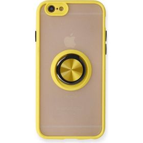 Bol Çeşit iPhone 6 Montreal Yüzüklü Sarı Silikon Kapak Kılıf
