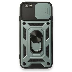 Bol Çeşit iPhone 6 Pars Lens Yüzüklü Yeşil Silikon Kılıf
