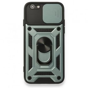 Bol Çeşit iPhone 6 Pars Lens Yüzüklü Yeşil Silikon Kılıf