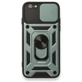 Bol Çeşit iPhone 6 Pars Lens Yüzüklü Yeşil Silikon Kılıf