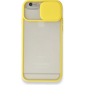Bol Çeşit iPhone 6 Plus Palm Buzlu Kamera Sürgülü Silikon Sarı Kılıf