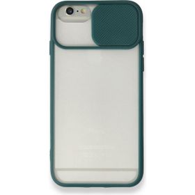 Bol Çeşit iPhone 6 Plus Palm Buzlu Kamera Sürgülü Silikon Yeşil Kılıf
