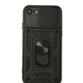 Bol Çeşit iPhone 7 Pars Lens Yüzüklü Siyah Silikon Kılıf