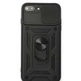 Bol Çeşit iPhone 7 Plus Pars Lens Yüzüklü Siyah Silikon Kılıf