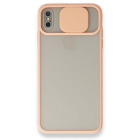Bol Çeşit iPhone X Palm Buzlu Kamera Sürgülü Pembe Silikon Kılıf