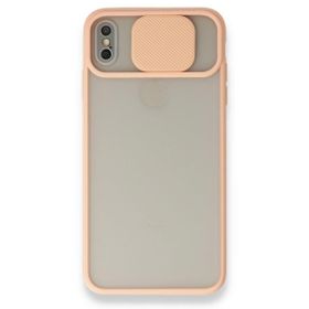 Bol Çeşit iPhone X Palm Buzlu Kamera Sürgülü Pembe Silikon Kılıf