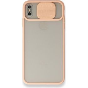 Bol Çeşit iPhone X Palm Buzlu Kamera Sürgülü Pembe Silikon Kılıf