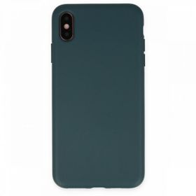 Bol Çeşit iPhone XS Max Nano İçi Kadife Koyu Yeşil Silikon Kılıf