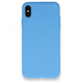Bol Çeşit iPhone XS Max Nano İçi Kadife Mavi Silikon Kılıf