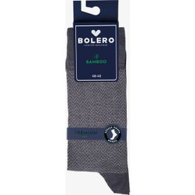 Bolero Premium Dikişsiz Yazlık Bambu Balıksırtı Desenli Füme Erkek Çorap