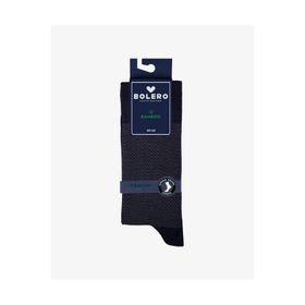 Bolero Premium Dikişsiz Yazlık Bambu Balıksırtı Desenli Lacivert Erkek Çorap