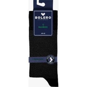 Bolero Premium Dikişsiz Yazlık Bambu Balıksırtı Desenli Siyah Erkek Çorap