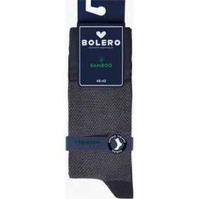 Bolero Premium Dikişsiz Yazlık Nokta Desenli Füme Bambu Erkek Çorap