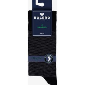 Bolero Premium Dikişsiz Yazlık Nokta Desenli Siyah Bambu Erkek Çorap