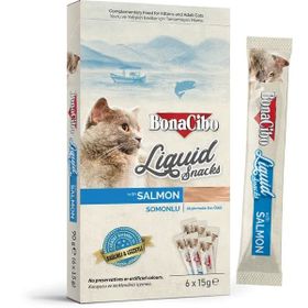 BonaCibo 6x15 gr Somonlu Atıştırmalık Sıvı Ödül