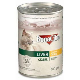 BonaCibo 6x400 gr Ciğerli Yaş Kedi Maması