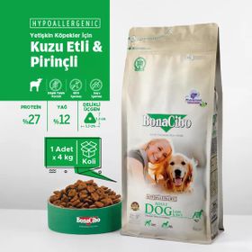 BonaCibo Adult Dog Lamb Rice Kuzu Eti İçeren 4 kg Köpek Maması
