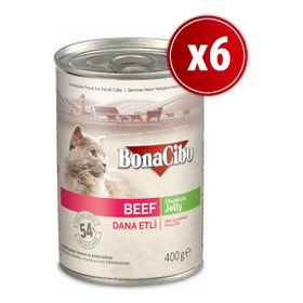 BonaCibo Jöleli Dana Etli 6x400 gr Yaş Kedi Maması